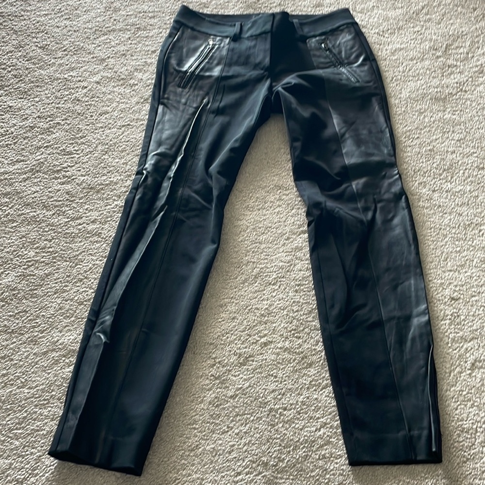 Black and tailor pants with pleather detail